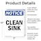 Signmission Clean Sink, 7 in W x Rectangle, Aluminum OS-2PACK-NS-A-710-V-10628 - alternate 8